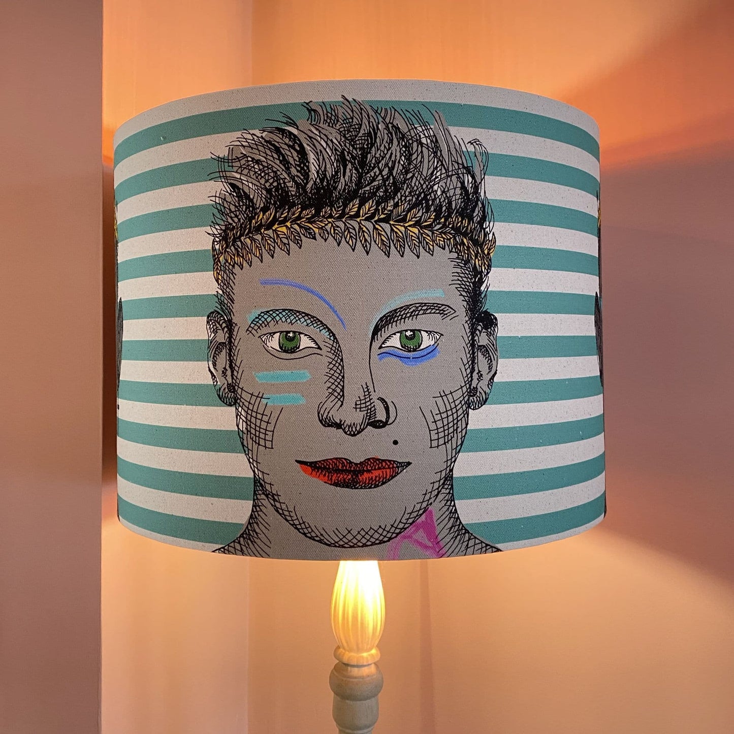 Alter Ego - Face Drum Lamp shade